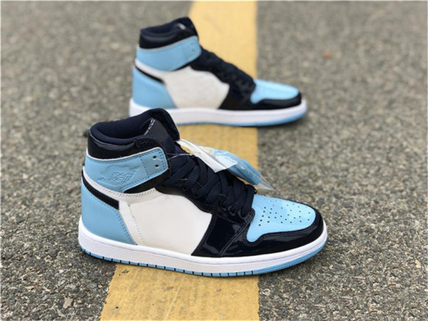 2019 New Authentic Air High OG 1 Retro UNC Patent Basketball Shoes Snekaers WMNS ASG Obsidian Blue Chill White CD0461-401 With Box 36-46