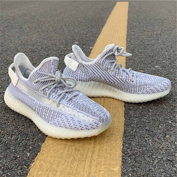 2018 Authentic 350 V2 Static Kanye West Man Women Outdoor Shoes Butter Sesame Zebra Semi Frozen Yellow EF2905 Limited Sneakers With Box