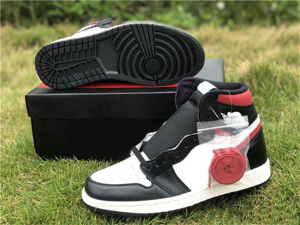 Wholesale 2019 1 OG High Black Gym Red Basketball Shoes Black Gym Red White Sail 555088-061 Mens SPorts Sneakers With Box