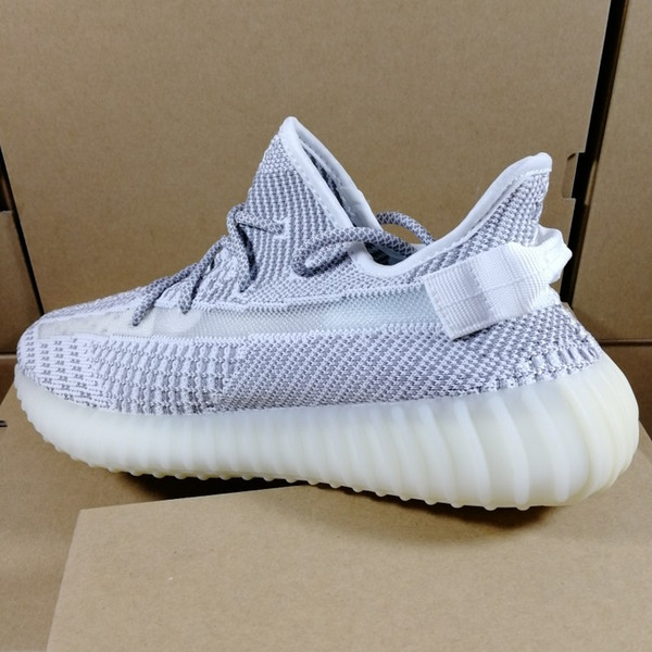 2019 High quality Womens V2 sports Static Butter Cream White mens Kanye West Running Shoes Sesame sneakers Beluga 2.0 Zebra