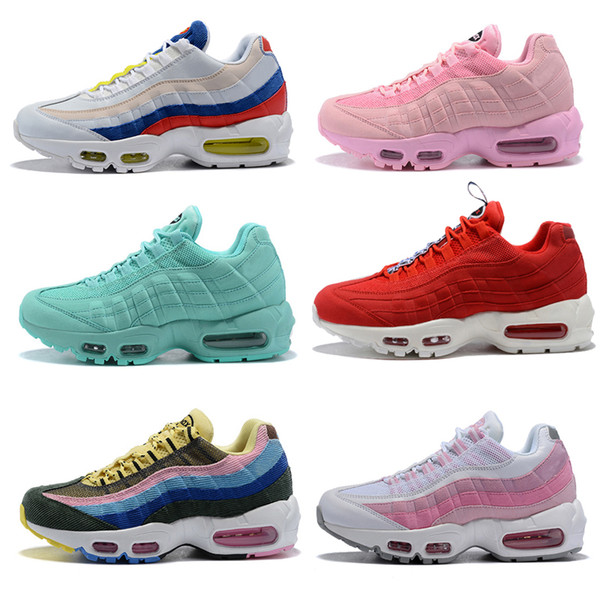 New 95s womens retro outdoor shoes sneakers girls designer airlis chaussures 95 og white red pink blue green grey cheap