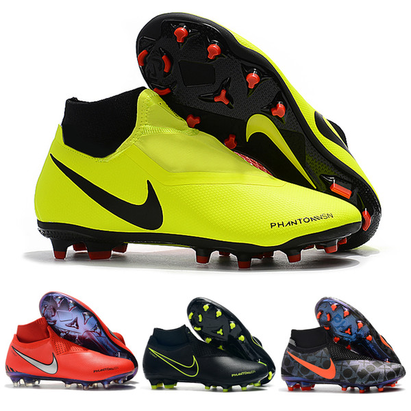 Hot Original brand Phantom VSN Elite DF FG soccer shoes fashion football boots sneakers for men black red blue green