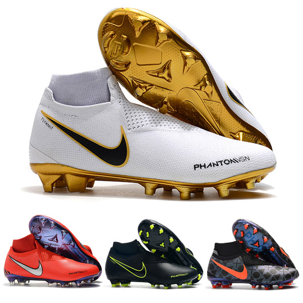 New Original brand Phantom VSN Elite DF FG soccer shoes fashion football boots sneakers for men black red blue green