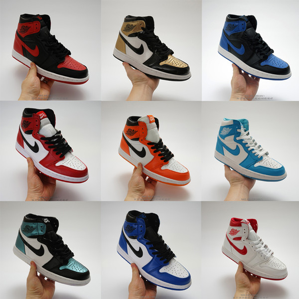 Top Original brand mens womens fashion designer shoes sneakers j1 1s jd 1 high basketball shoes white black red blue grey