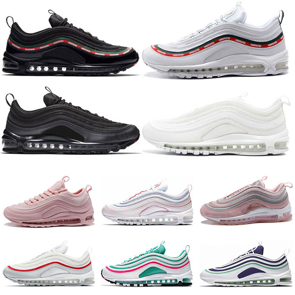 New Air 97 Mens Running Shoes Women Sneakers Triple White black South Beach red Trainer Sports 97s Athletic Jogging Walking Outdoor