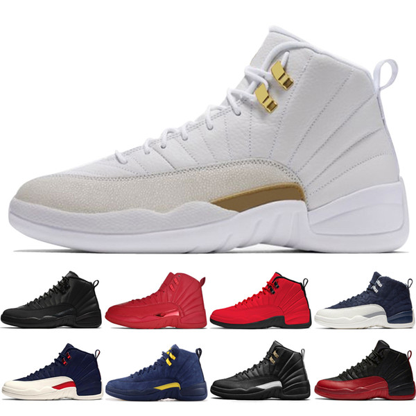 New 12s Winterized WNTR Gym Red Michigan Mens Basketball Shoes The Master Flu Game Taxi Vachetta Tan 12 men sneakers designer