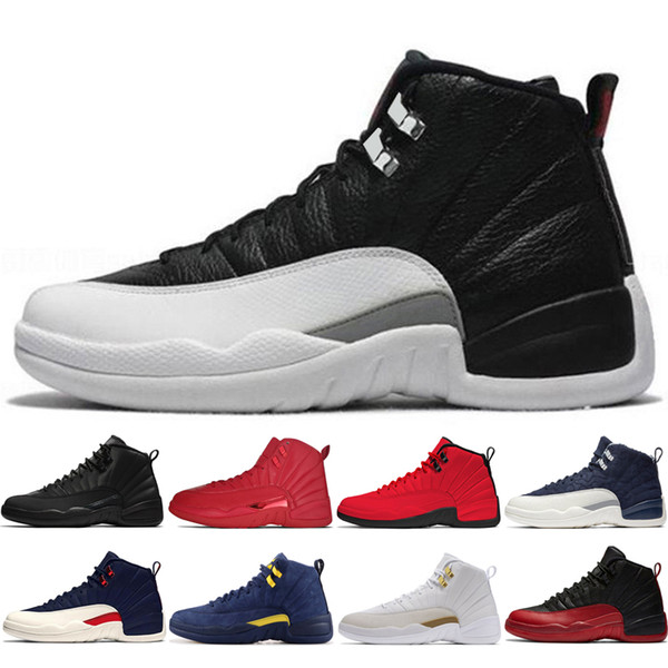 12s Winterized WNTR Gym Red Michigan Mens Basketball Shoes The Master Flu Game Taxi NYC French Blue 12 men sports sneakers designer