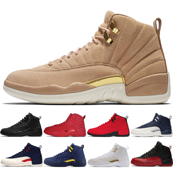 12s Winterized WNTR Gym Red Michigan Mens Basketball Shoes The Master Flu Game Taxi Wings Bordeaux 12 sneakers designer US 7-13