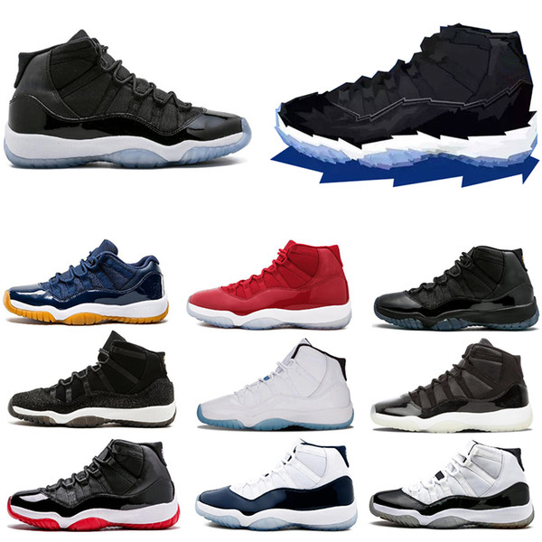 Men Basketball Shoes 11s Space Jam Concord High 45 designer shoes sneakers Platinum Tint 11 Win Like 96 Navy gum us8-13