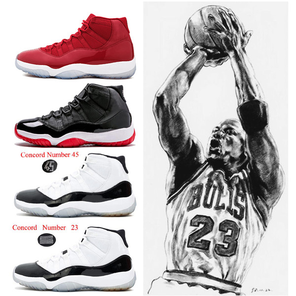2019 High quality 11s Mens Basketball Shoes Concord 23 45 Win Link 96 Bred High Low 11 mens sneakers Outdoor trainers
