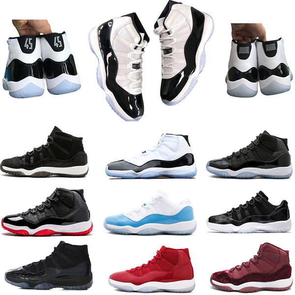 Concord 45 platinum tint 11 basketball shoes 11s red black Cool grey Bred High Low mens trainers sneakers Size US 8-13