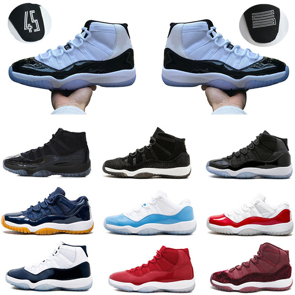 Basketball 11s concord 45 23 shoes platinum tint 11 mens trainers 72-10 Georgetown Space Jam sneakers Sport Shoes US 8-13