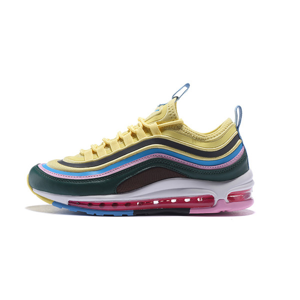 New retro airlis women designer outdoor shoes fashion sneakers 97s girls chaussures 97 ultra tn plus pink green yellow grey best quality