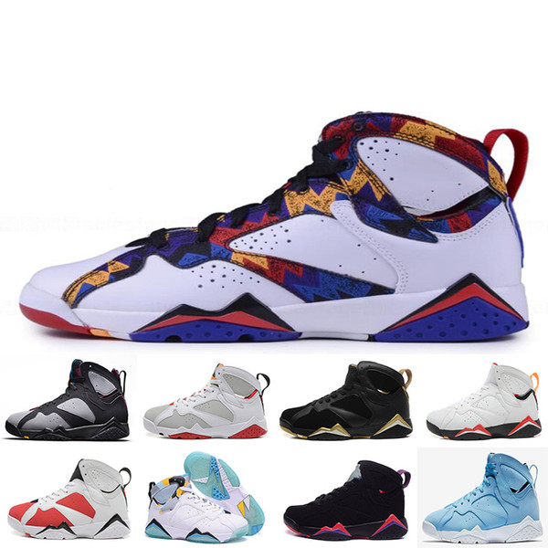 2018 7 men basketball shoes UNC Pantone University Tinker Alternate Olympic Hares Bordeaux Cigar Cardinal French GMP Sneakers wholesale