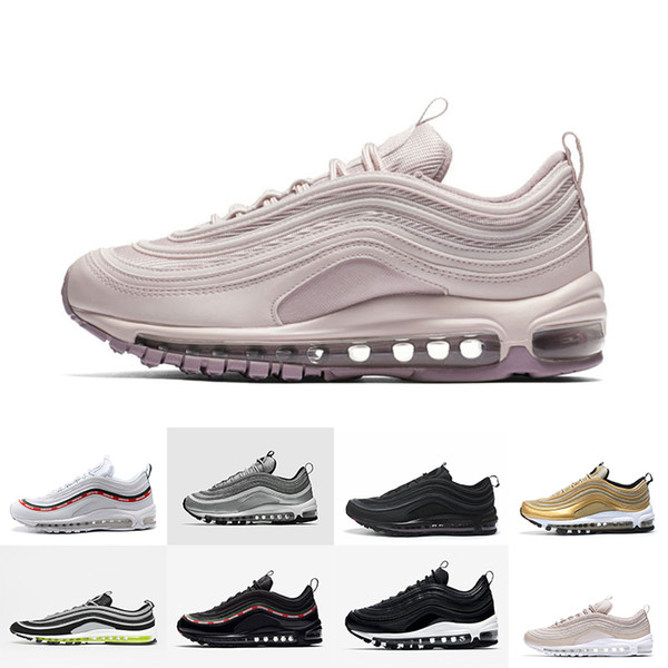 97 OG Running Shoes Tripel White Metallic Gold Silver Bullet 97 Best quality WHITE 3M Premium Men Women Sport Shoes free shipping