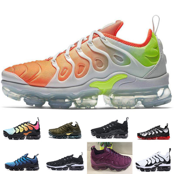 2018 TN Men Running Shoes Photo Blue Cargo Khaki Triple White Sports shoes Silver Gradient Sherbet Athletic Sneakers wholesale free shipping