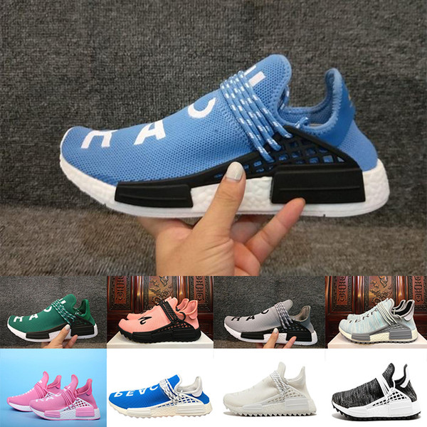2018 Pharrell Williams HU NMD Sneakers Trail Human Race Mens Women Running Trainers Shoes wholesale