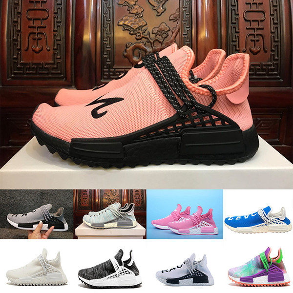 2018 Pharrell Williams HU NMD Sneakers Trail Human Race Mens Women Running Trainers Shoes wholesale free shipping