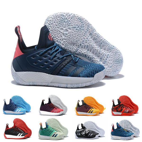 2018 Vol.2 Mens Basketball Shoes James Harden 2 Wolf Grey Sports Sneakers Training Boost Size 7-12 free shipping