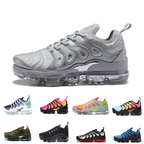 2018 TN Men Running Shoes Photo Blue Cargo Khaki Triple White Men's Sports Trainers Silver Gradient Sherbet Athletic Sneakers drop shipping