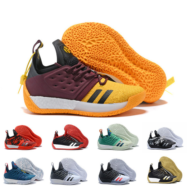 2018 Vol.2 Mens Basketball Shoes James Harden 2 Wolf Grey Sports Sneakers Training Boost drop shipping