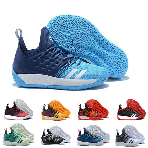 2018 Vol.2 Mens Basketball Shoes James Harden 2 Wolf Grey Sports Sneakers Training Boost Size 7-12 wholesale free shipping