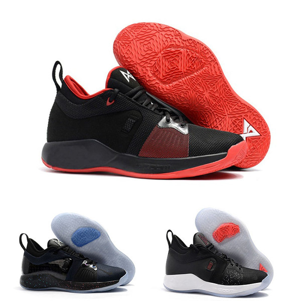 2018 Male Basketball Shoes New High Quality Paul George PG 2 NCAA PlayStation Taurus Black Black Red Sneakers wholesale