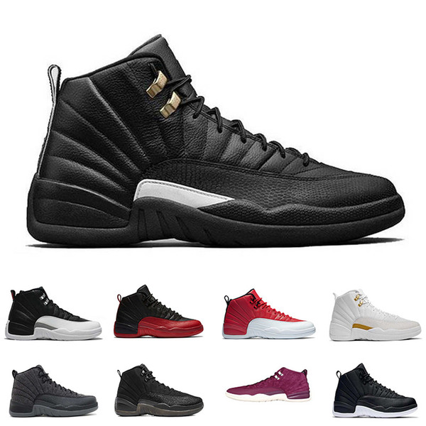 12s Basketball shoes 12 Bordeaux Dark Grey wool white Flu Game UNC Gym red taxi gamma french blue Suede sneaker Sports size 7-13 wholesale