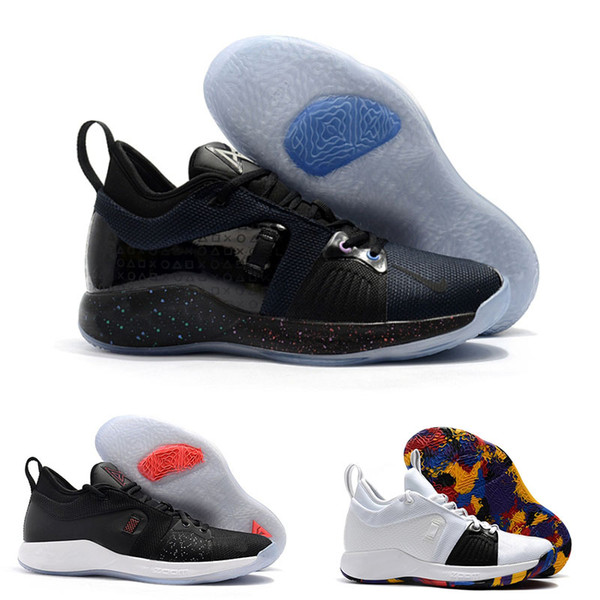 2018 Male Basketball Shoes New High Quality Paul George PG 2 NCAA PlayStation Taurus Black Black Red Sneakers drop shipping wholesale