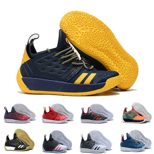 2018 Vol.2 Mens Basketball Shoes James Harden 2 Wolf Grey Sports Sneakers Training Boost Size 7-12 drop shipping free shipping