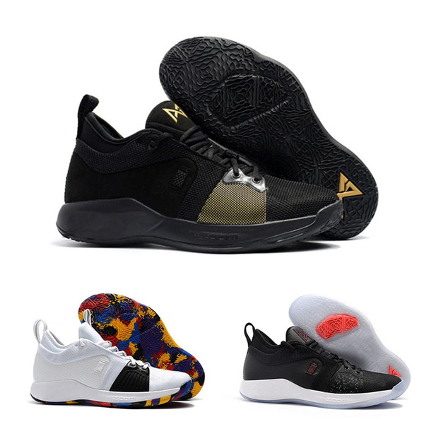 2018 Male Basketball Shoes New High Quality Paul George PG 2 NCAA PlayStation Taurus Black Black Red Sneakers