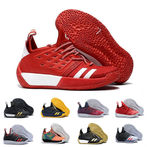 2018 Vol.2 Mens Basketball Shoes James Harden 2 Wolf Grey Sports Sneakers Training Boost Size 7-12 drop shipping