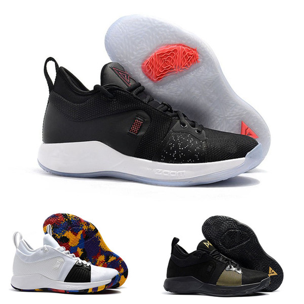 2018 Male Basketball Shoes New High Quality Paul George PG 2 NCAA PlayStation Taurus Black Black Red Sneakers free shipping