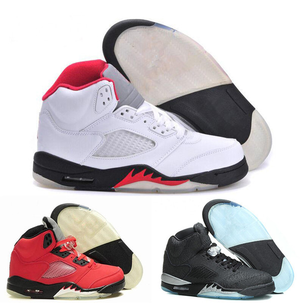 2018 5s Men Basketball Shoes 5 Bull Black Metallic White Grape Bel Black Grape Oreo CNY Sneakers