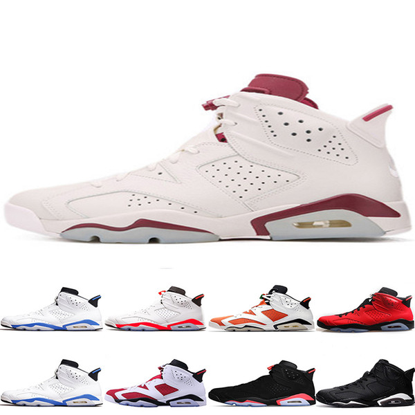 2018 6 Mens Basketball Shoes UNC Black Cat White Infrared Red 23 Carmine Maroon Women Sports Sneakers Size 36-47 wholesale free shipping