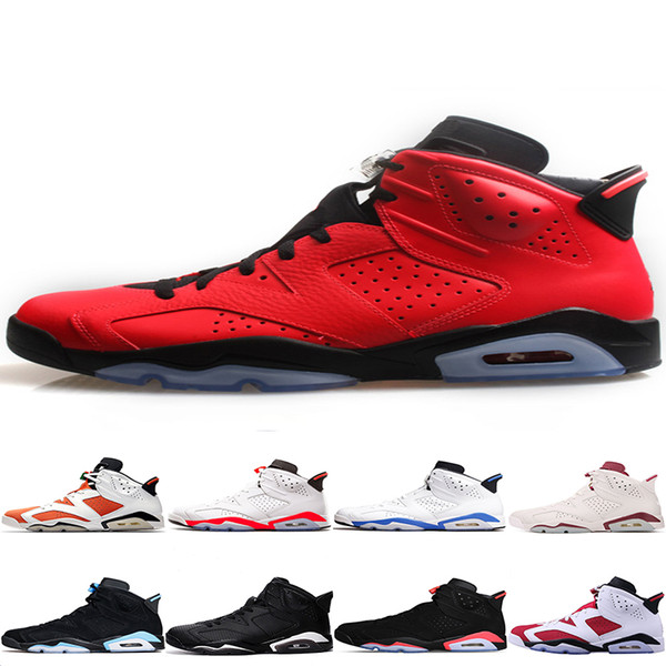 2018 6 Mens Basketball Shoes UNC Black Cat White Infrared Red 23 Carmine Maroon Women Sports Sneakers