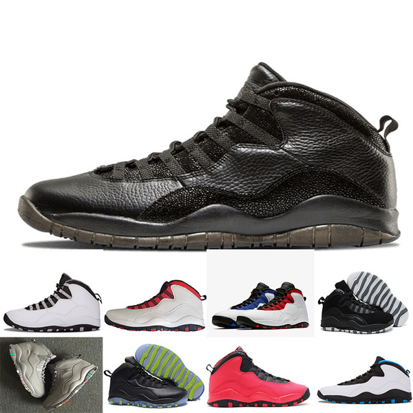 2018 10s Men Athletic Shoes 10 I'm back White Black Cool Grey Bobcats Chicago Steel Grey Men Basketball Shoes size 40-47 free shipping