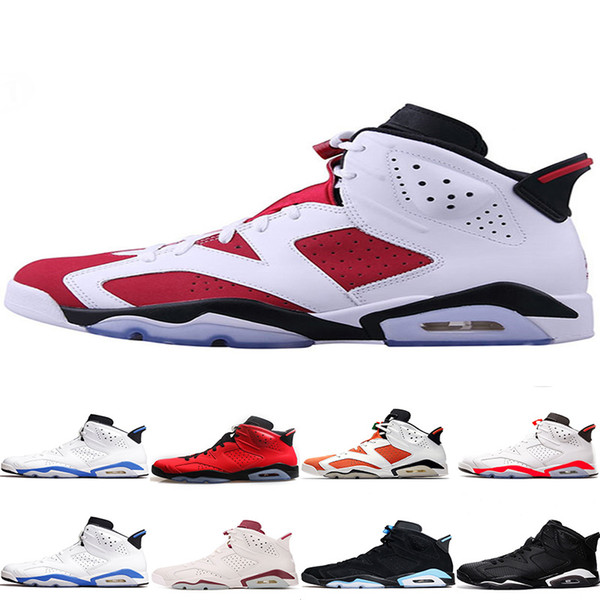 2018 6 Mens Basketball Shoes UNC Blue Black Cat White Infrared Red 23 Carmine Maroon Women Sports Sneakers Size 36-47 drop shipping