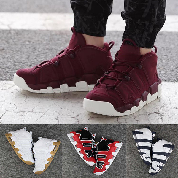 2018 Air 3M Basketball Shoes Uptempo QS Olympic Varsity Maroon Scottie Mens Casual Sneakers Shoes 41-46 free shipping