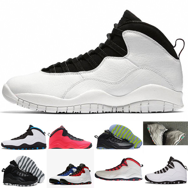 2018 10s Men Athletic Shoes 10 I'm back White Black Cool Grey Bobcats Chicago Steel Grey Men Basketball Shoes drop shipping