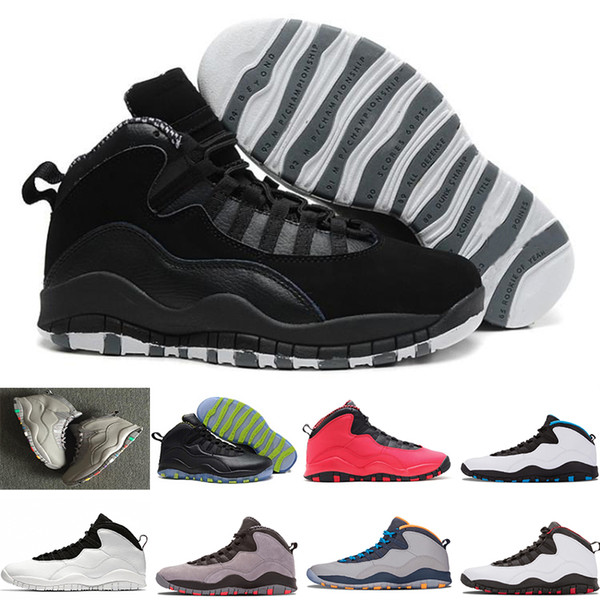 10s Men Athletic Shoes 10 I'm back White Black Cool Grey Bobcats Chicago Steel Grey Men Basketball Shoes size 40-47