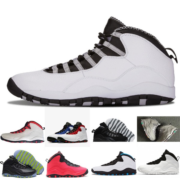 2018 10s Men Athletic Shoes 10 I'm back White Black Cool Grey Bobcats Chicago Steel Grey Men Basketball Shoes wholesale