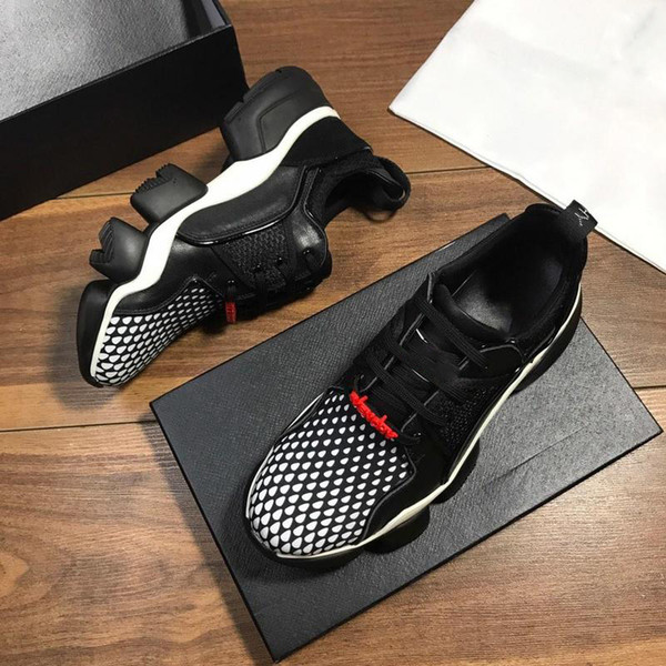 JAW LOW SNEAKERS IN NEOPRENE AND LEATHER 2019 Mens Mesh Running Shoes Mesh Suede Leather Jaw-style Notched Sole Sneaker G5