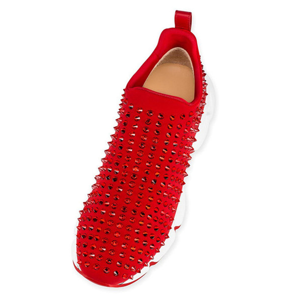 19S Vrs Orlato Flat Donna Runner Rivet Krystal Spike Socks Studded Trainers Crystal Neoprene Bottom Sneakes Designer Platform Sneakers C6