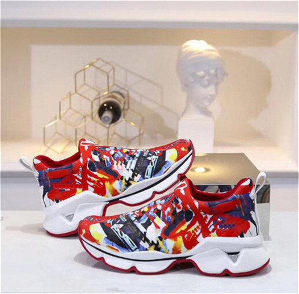 19S Spike Sock Studded Low Trainers Crystal Embellished Vrs 2018 Orlato Flat Donna Runner Rivet Red Bottom Sneakes Designer Running Shoes K3