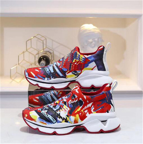 19S Spike Socks Studded Low Trainers Crystal Neoprene Vrs Orlato Flat Donna Runner Rivet Spike Red Bottom Designer Platform Sneakers B9