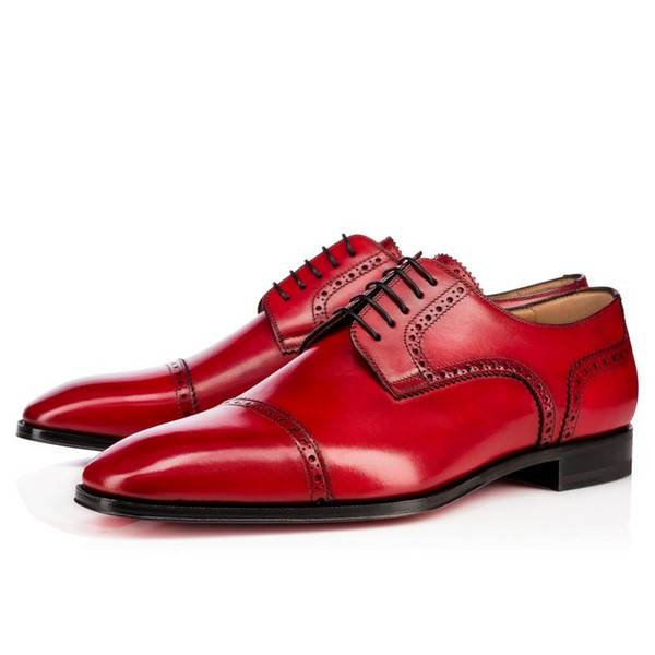 2019 Fashion Red Bottom Milan Boots Dress Shoes Wedding Party Shoes Men,Cousin charles Milan Red Sole Genuine Leather sizes39-46