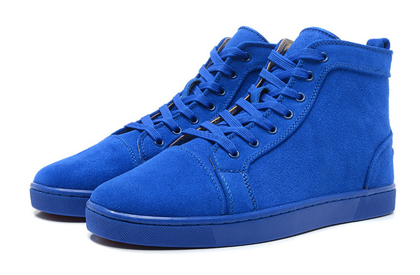 Designer Sneaker Man Red Bottom Woman High Top Blue Black Suede Uomo Homme Shoes High Quality Lace-Up Size 36-46