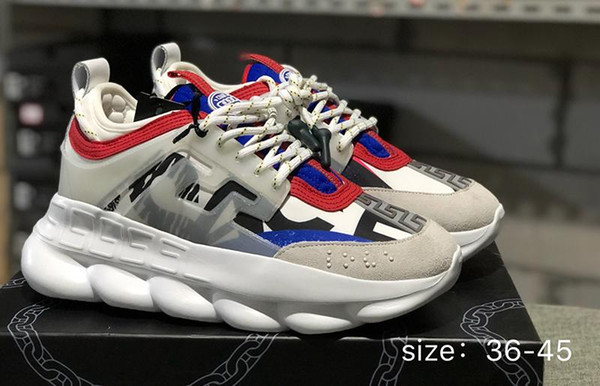 Chain Reaction Designer Sneakers Sport Fashion Shoes Trainer Lightweight Link-Embossed Sole With Dust Bag High Quality