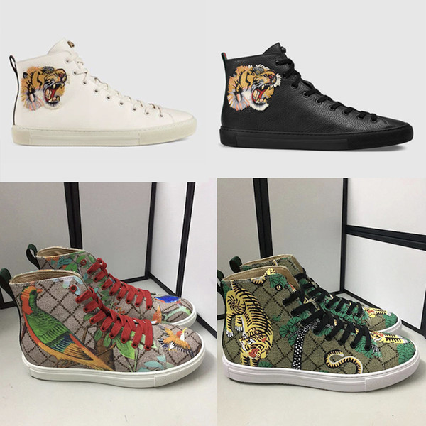 Designer Sneakers Men High-Top Sneaker Printed Genuine Leather With Angry Cat Tiger Dragon For Men Women Size 35-45